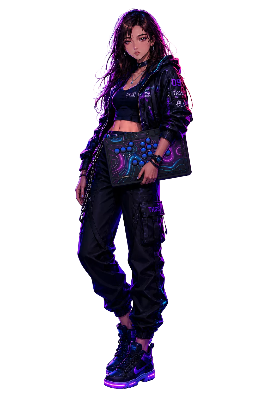 レバーレスコントローラーを持つTKGS GARAGEの女性キャラクター